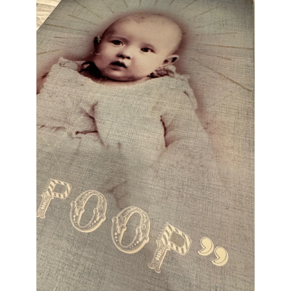 Papaya Art Oh Poop by Anahata Katkin Baby Wall Decor Sign Ribbon  Recycled Paper